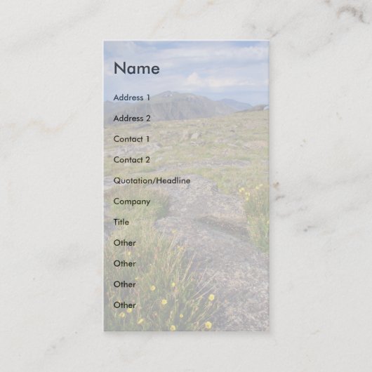 Profil oder Visitenkarte, Landschaft Visitenkarte (Vorderseite)