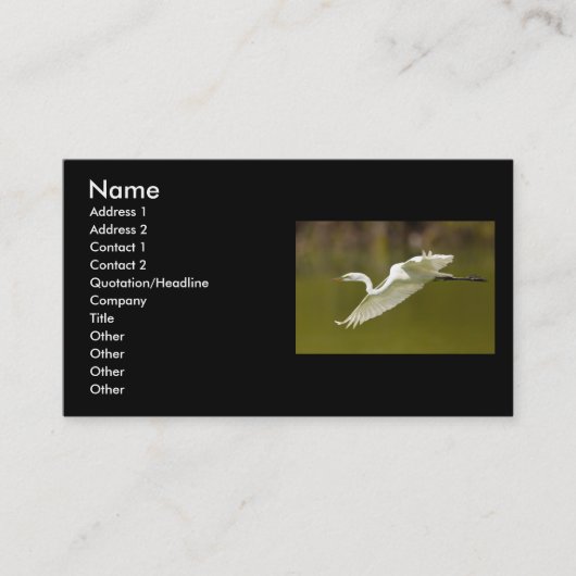 Profil oder Visitenkarte, Reiher Visitenkarte (Vorderseite)