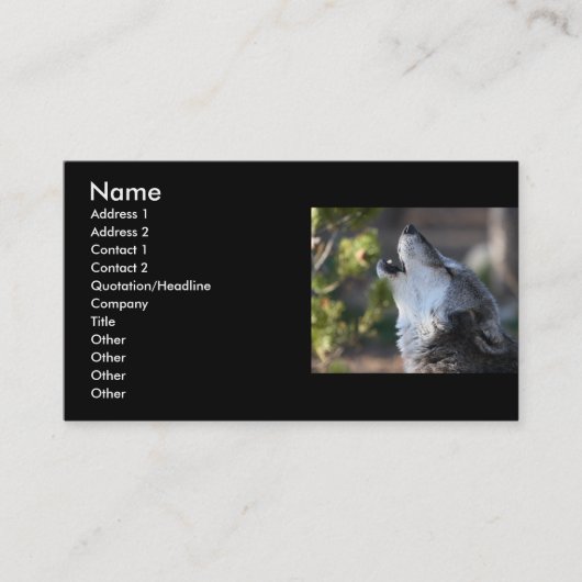 Profil oder Visitenkarte, Wolf Visitenkarte (Vorderseite)