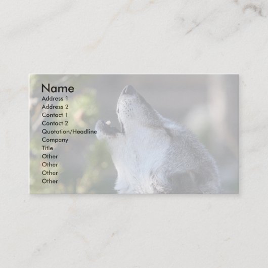 Profil oder Visitenkarte, Wolf Visitenkarte (Vorderseite)