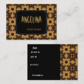Profil Persönliche Namenskarte Retro Black Gold (Vorne/Hinten)
