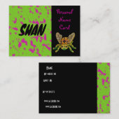 Profil Persönliche Namenskarte Rosa grüner Käfer (Vorne/Hinten)