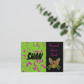 Profil Persönliche Namenskarte Rosa grüner Käfer (Stehend Vorderseite)