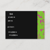 Profil Persönliche Namenskarte Rosa grüner Käfer (Rückseite)