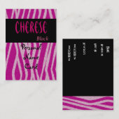 Profil Persönliche Namenskarte Tiger Pink Schwarz (Vorne/Hinten)