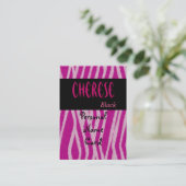 Profil Persönliche Namenskarte Tiger Pink Schwarz (Stehend Vorderseite)