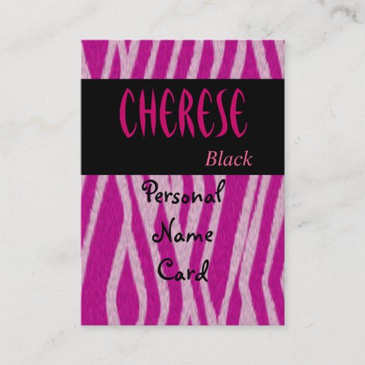 Profil Persönliche Namenskarte Tiger Pink Schwarz (Vorderseite)