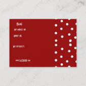 Profil Persönlicher Name Karte Retro Red White Spo (Rückseite)
