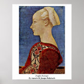 Profil Portrait von Antonio Di Jacopo Pollaiuolo Poster (Vorne)