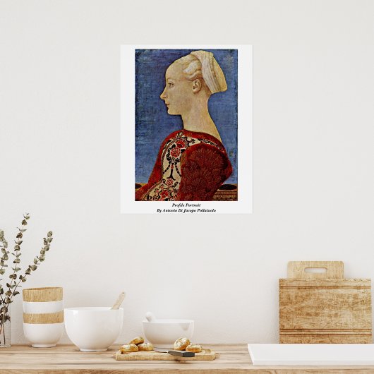 Profil Portrait von Antonio Di Jacopo Pollaiuolo Poster (Küche)