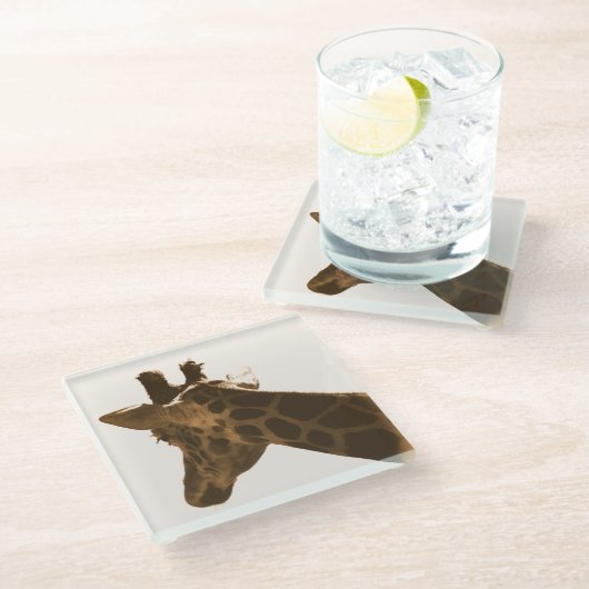 Profil Reticulate Giraffe Glasuntersetzer (Schrägansicht)