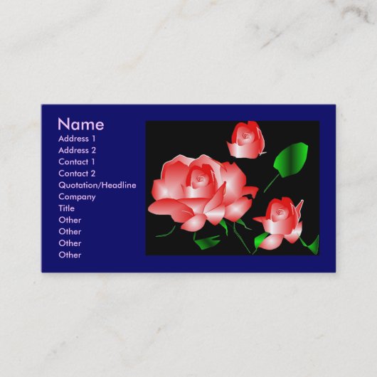 Profil "Rosa Florist" Visitenkarte (Vorderseite)