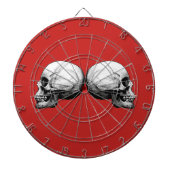 Profil-Schädel-Schwarzweiss-Dartscheibe Dartscheibe (vorne)