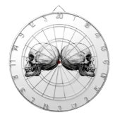 Profil-Schädel-Schwarzweiss-Dartscheibe Dartscheibe (vorne)