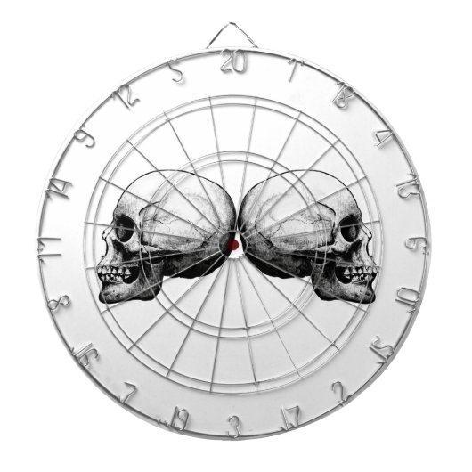 Profil-Schädel-Schwarzweiss-Dartscheibe Dartscheibe (vorne)