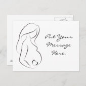 Profil Schwangere Bauchmuskeln Herz Ankündigungspostkarte (Vorne/Hinten)