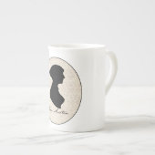 Profil-Silhouette Janes Austen Porzellantasse (Vorderseite Rechts)