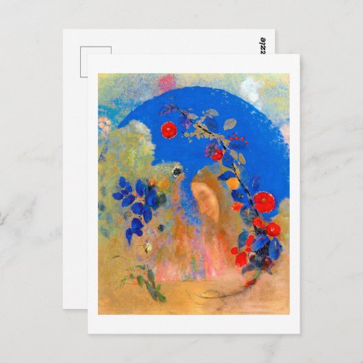 Profil unter einem Pfeil, Redon Postkarte (Vorne/Hinten)