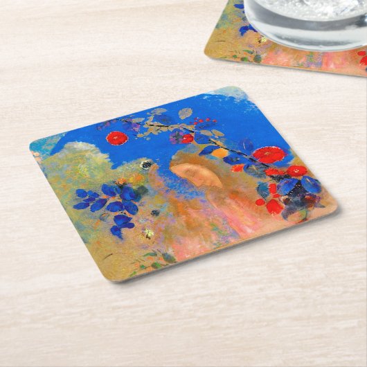 Profil unter einem Pfeil, Redon Rechteckiger Pappuntersetzer (angewinkelt)