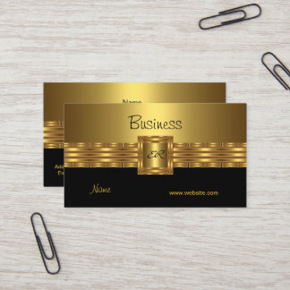 Profil Visitenkarte Gold auf Gold Schwarz