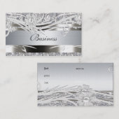 Profil Visitenkarte Silver Floral Hochzeiten (Vorne/Hinten)