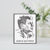 Profil von John F. Kennedy 1963 Postkarte (Stehend Vorderseite)