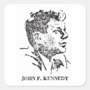 Profil von John F. Kennedy 1963 Quadratischer Aufkleber