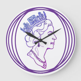 Profil von Queen Elizabeth Große Wanduhr
