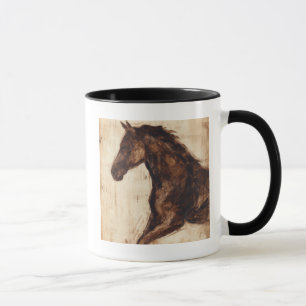 Profil wilden Pferds Browns Tasse