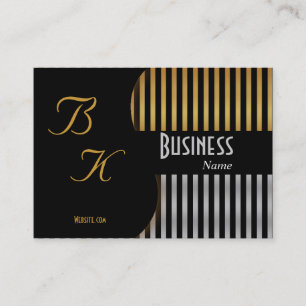 Profile Business Card Einfach Schwarzes Gold Silbe Visitenkarte