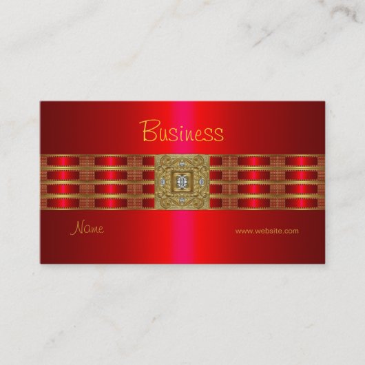 Profile Business Card Gold auf rotem Diamant Jewel Visitenkarte (Vorderseite)