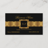 Profile Business Card Gold Monogram Black Visitenkarte (Vorderseite)