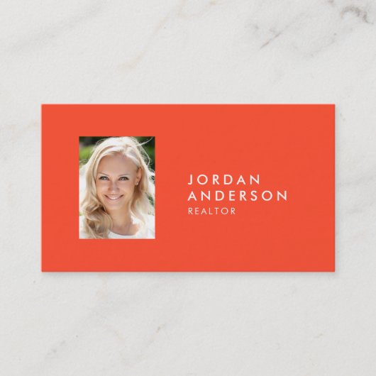 Profile-Foto Einfache Minimalistisch bearbeitbare  Visitenkarte (Vorderseite)