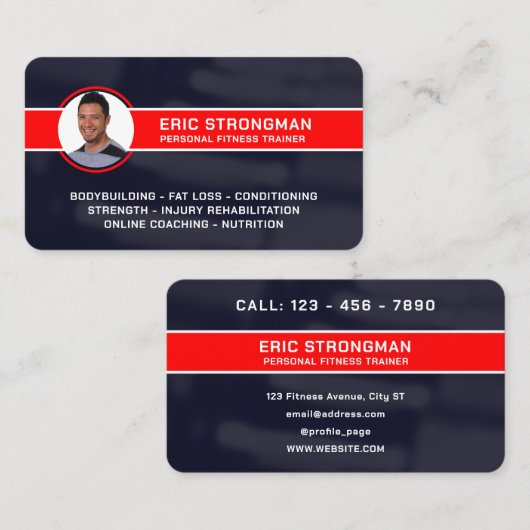 Profile picture blue red trainer visitenkarte (Vorne/Hinten)