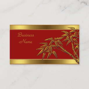 Profilkarte Asian Red Gold Bamboo Visitenkarte
