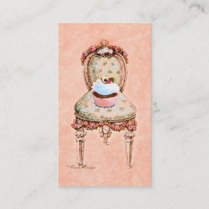 Profilkarte des rosa Cupcake-Bäckereibetriebs Visitenkarte