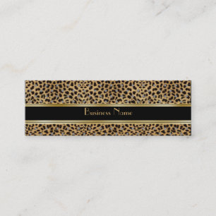 Profilkarte Geschäft Tierprint Gold Schwarz Mini Visitenkarte