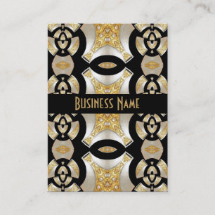 Profilkarte Schwarz Beige Gold Druck Perle (P2) Visitenkarte