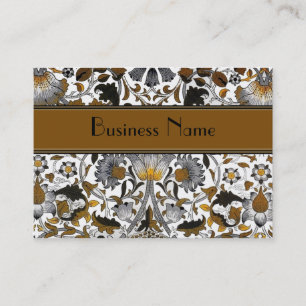 Profilkarte Vintage William Morris Braune Blumen Visitenkarte
