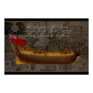 Profilmalerei des Schiffes Jersey Poster