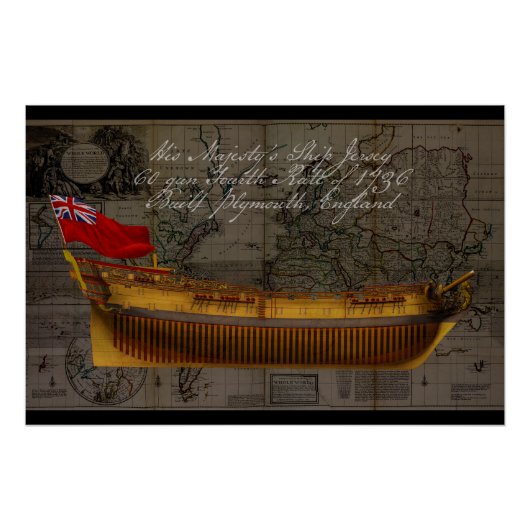 Profilmalerei des Schiffes Jersey Poster (Vorderseite)