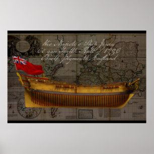 Profilmalerei des Schiffes Jersey Poster