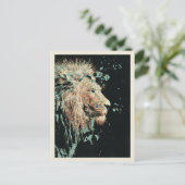 Profilporträt einer eleganten Lion-Illustration Postkarte (Stehend Vorderseite)