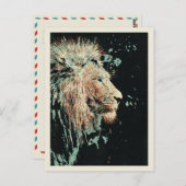 Profilporträt einer eleganten Lion-Illustration Postkarte (Vorne/Hinten)