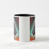 Profilporträt eines stilisierten Beliers. Tasse (Zentrum)