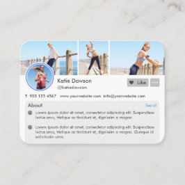 Profilseite für die persönliche Fitness von Social Visitenkarte