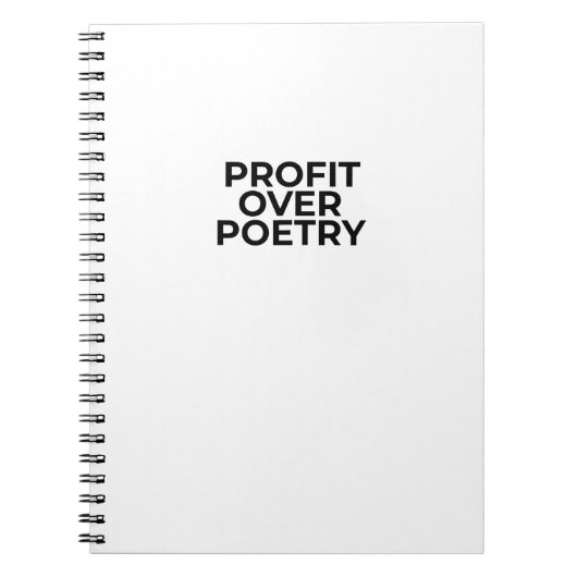 Profit Over Poetry Minimalist Professional Notizblock (Vorderseite)