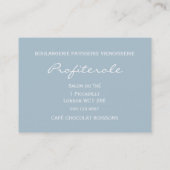 Profiterole Tee-Salon-Visitenkarten Visitenkarte (Rückseite)