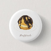 Profiterole Wasserfarbe Button (Vorderseite)