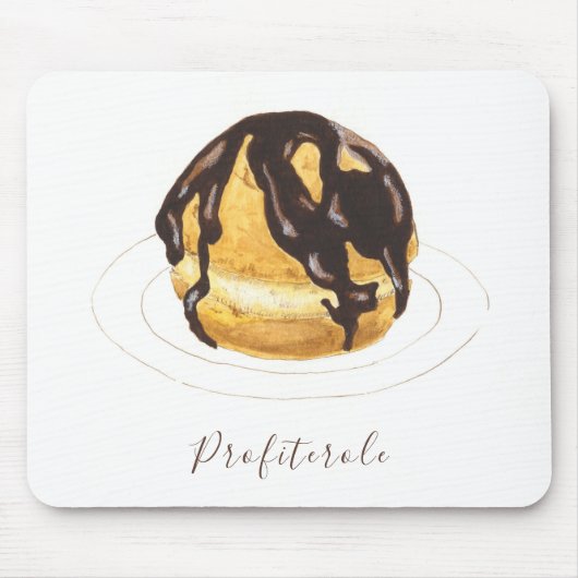 Profiterole Wasserfarbe Mousepad (Vorne)